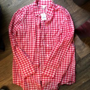 J Crew gingham cotton button up.